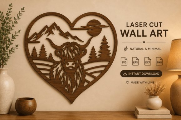 Download Cow Wall Art SVG, Laser Cut Files - Cow wall art Collection