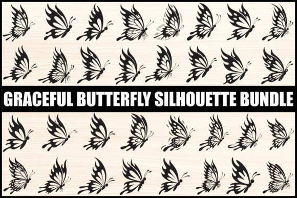 Download Graceful Butterfly Silhouette Bundle - Silhouette Collection