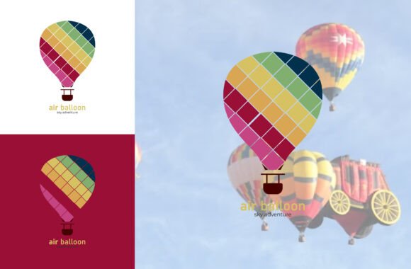 Download Rainbow Air Balloon Logo Vector Vintage - Premium Bundle