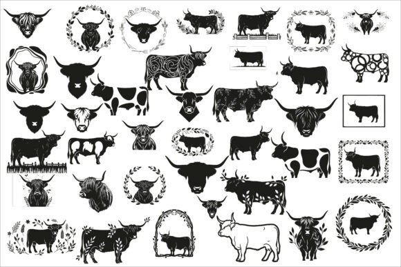Download Rustic Highland Cow Wall Art Design - Cow wall art Collection