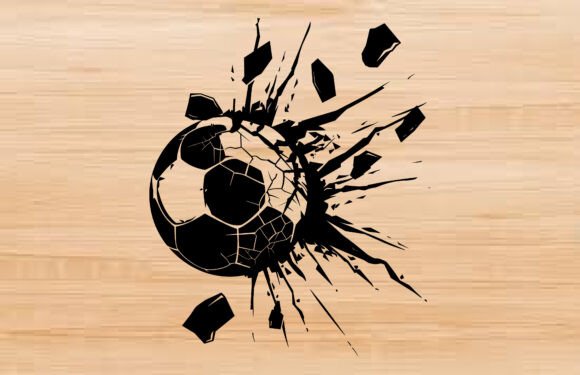 Download Soccer Ball Breaking Wall Silhouette SVG - Silhouette Collection