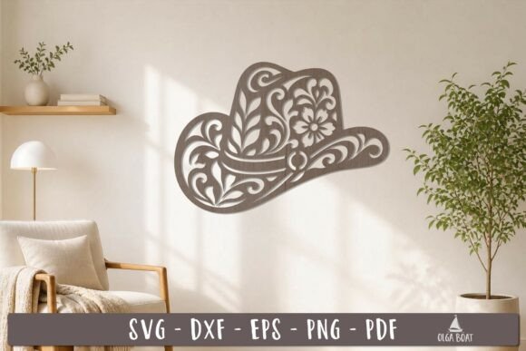 Download Floral Cowboy Hat SVG Laser Cut - Premium Resources