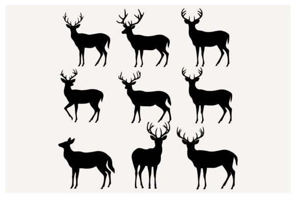 Download Deer, Wild Animal Stag Buck Silhouettes - Silhouette Collection