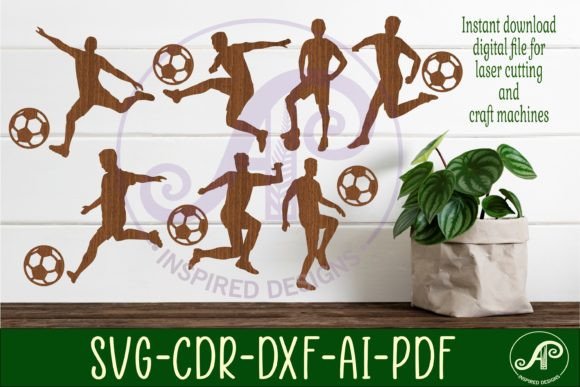 Download Male Soccer Player Silhouette Laser Cut - Silhouette Collection