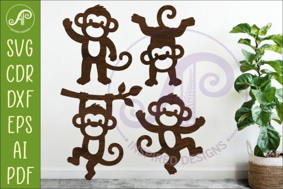 Download Cute Monkey Silhouette SVG, Monkeys 1 - Silhouette Collection