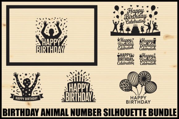 Download Birthday Animal Number Silhouette Bundle - Silhouette Collection