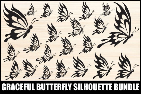 Download Graceful Butterfly Silhouette Bundle - Silhouette Collection