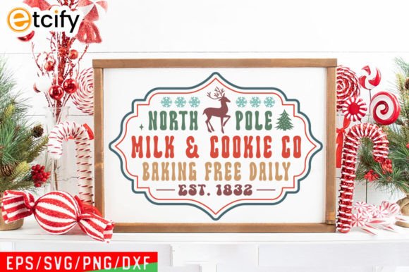 Download North Pole Milk &amp; Cookie Co Retro Sign - Retro sign Collection