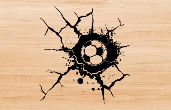 Download Sport Ball Breaking Wall Silhouette SVG - Silhouette Collection