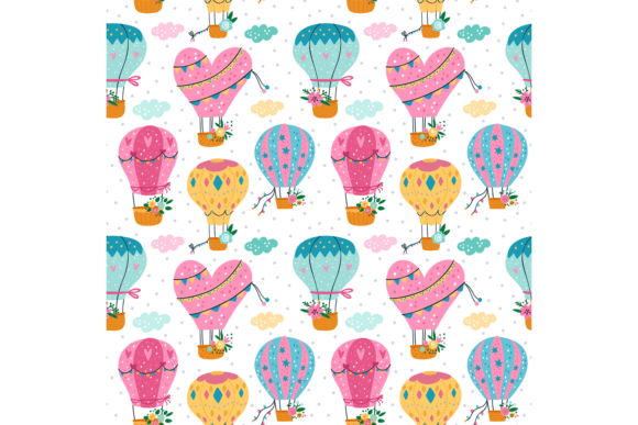 Download Hot Air Balloons Seamless Pattern. Cute - Premium Resources