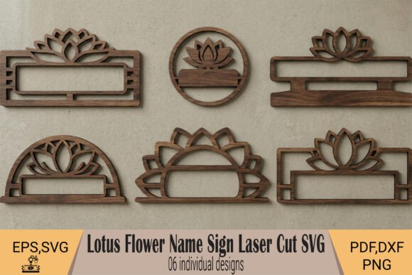 Download Lotus Flower Name Sign Laser Cut SVG - Lotus Collection
